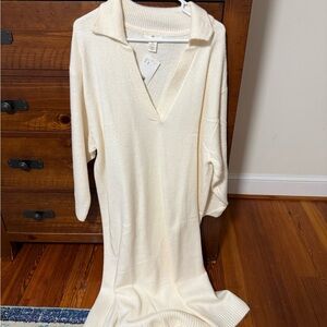 H&M Cream Knit Sweater Dress